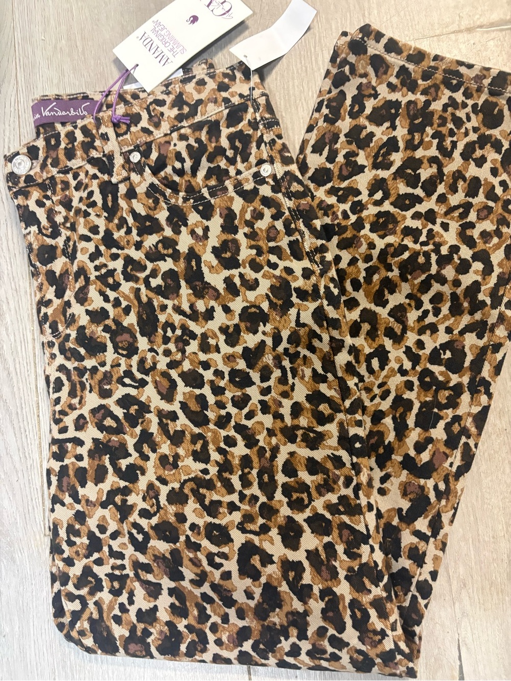 Gloria Vanderbilt Leopard Print Skinny Jeans - Brown Black
